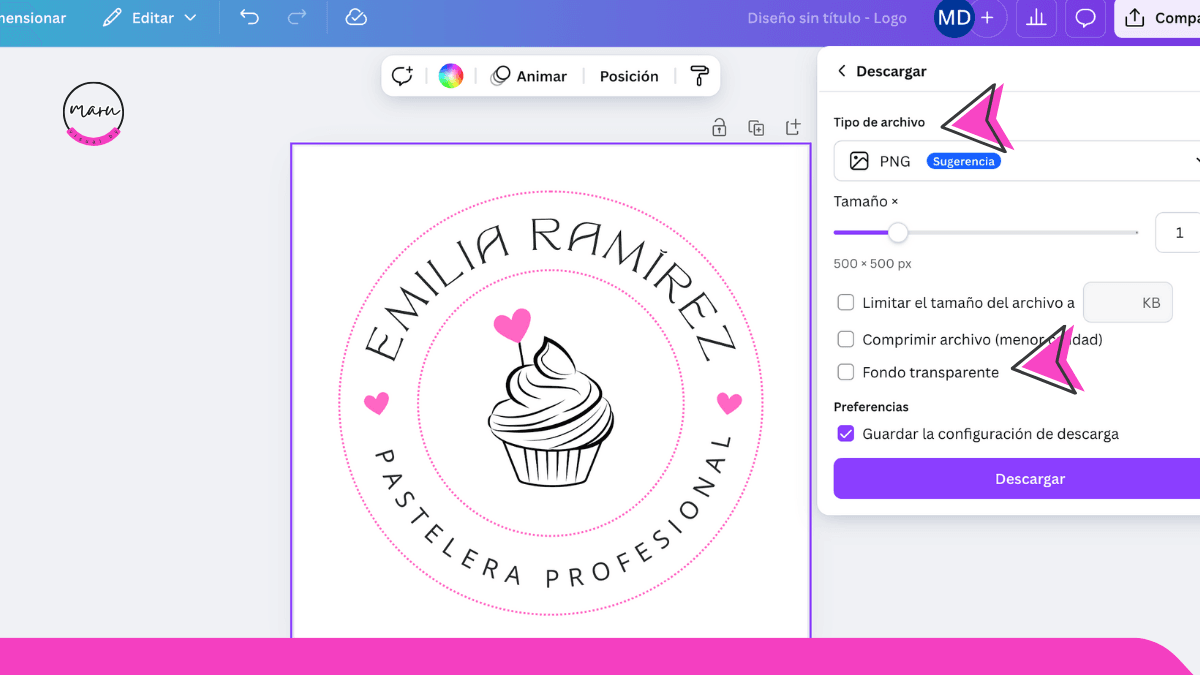Prepará versiones del logo para redes, web e impresión